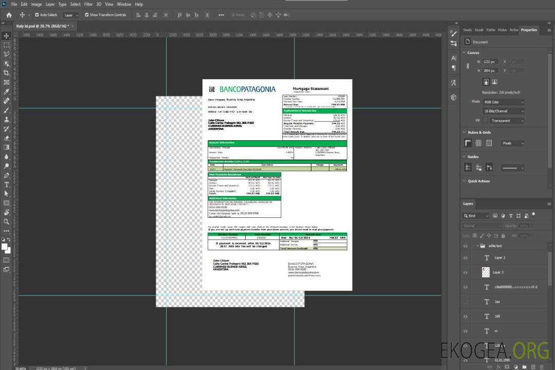 Argentine Banco Patagonia relevé hypothécaire bancaire scr template Argentine Banco Patagonia relevé hypothécaire bancaire scr template